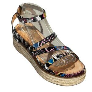 Vince Camuto Aevie Womens Multi-Color Snake Print Espadrille Platform Sandals Si